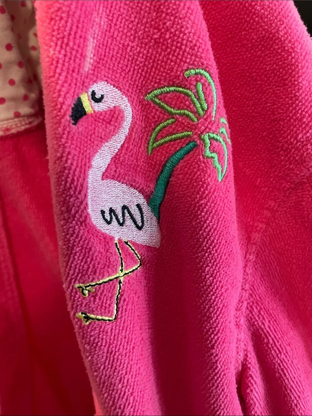 Nautica Bright Pink Hooded Kids Robe with Character Face
